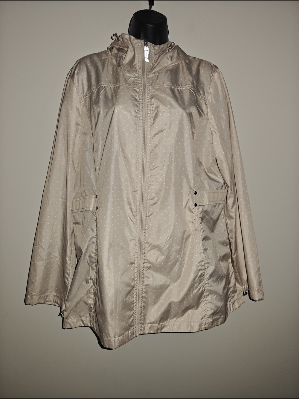 Light Beige Women's Hooded Rain Jacket